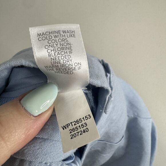 J. Jill Linen Stretch Pants Womens Large Tall Blue Trousers Pull On Coastal Prep - Picture 12 of 12